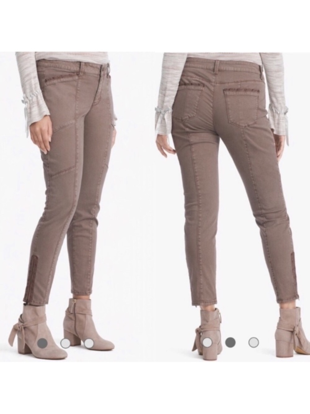 WHBM Chevron Embroidered Ankle Jeans
Size 4